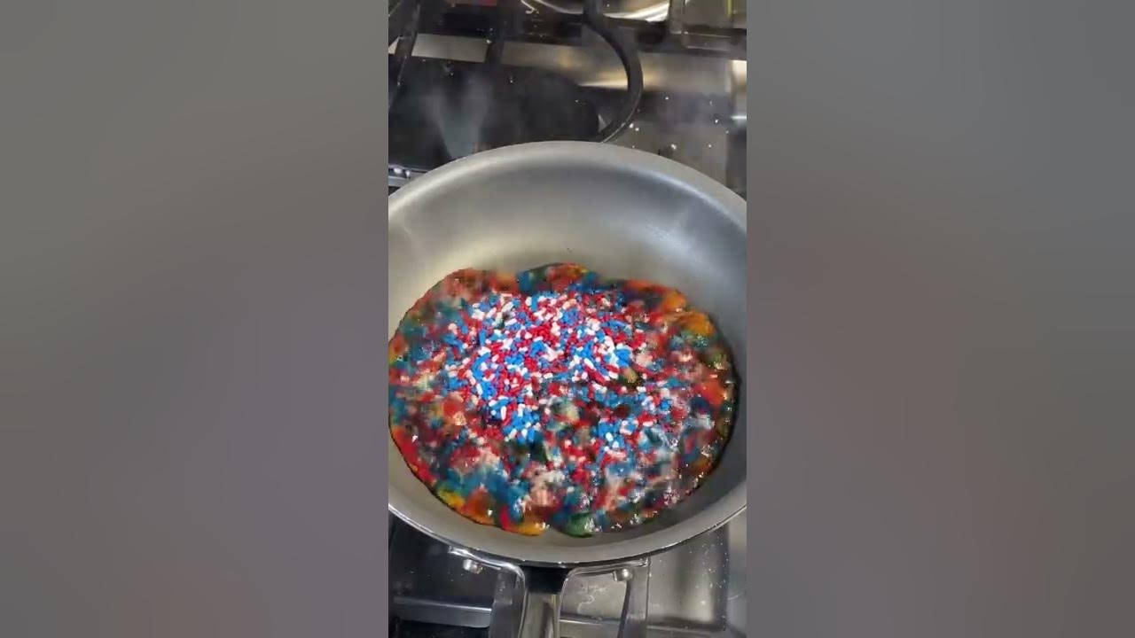 #satisfying 10,000 sprinkles melting #food #cooking #shorts