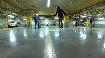 Endless frame testing / Winter inline skating in the mall parking lot