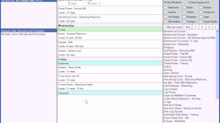 Health reporter software - exercise programs
