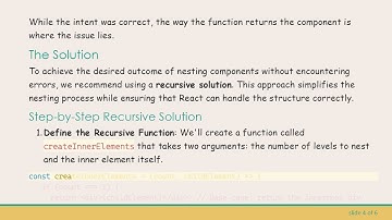 Solving the React Nesting Component Error