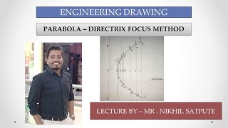 Engineering Drawing | Parabola- Directrix focus method | Easy Drawing Techniques | Learn with nikhil