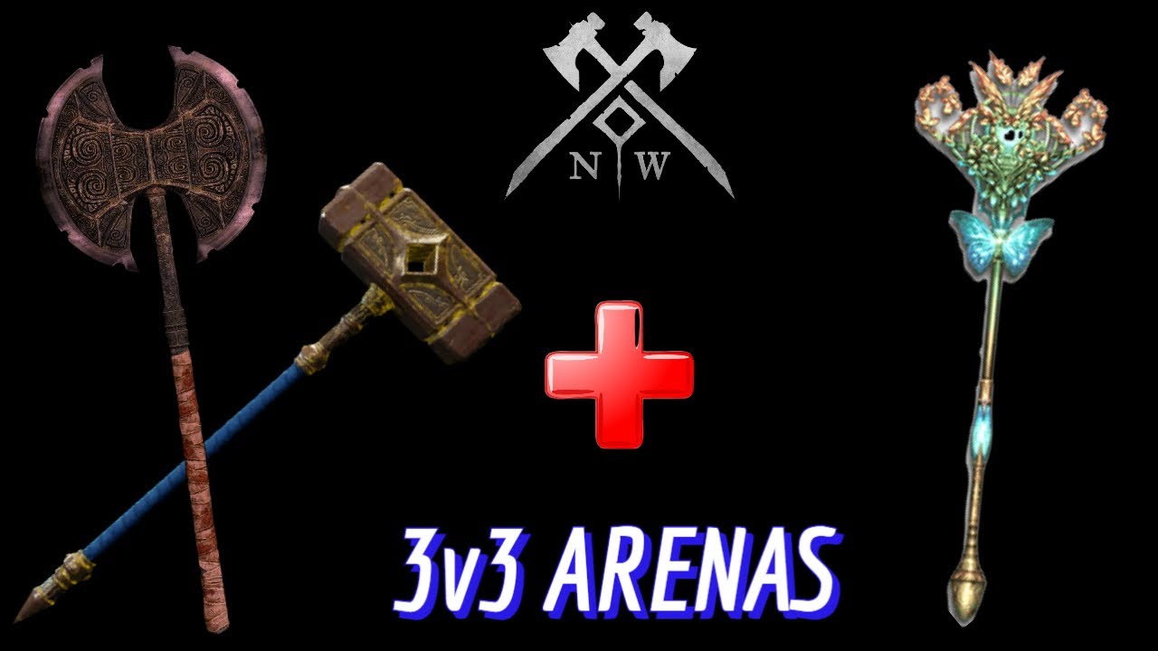3v3 Arenas New World (PTR) Great Axe/Hammer + Healer (decent one