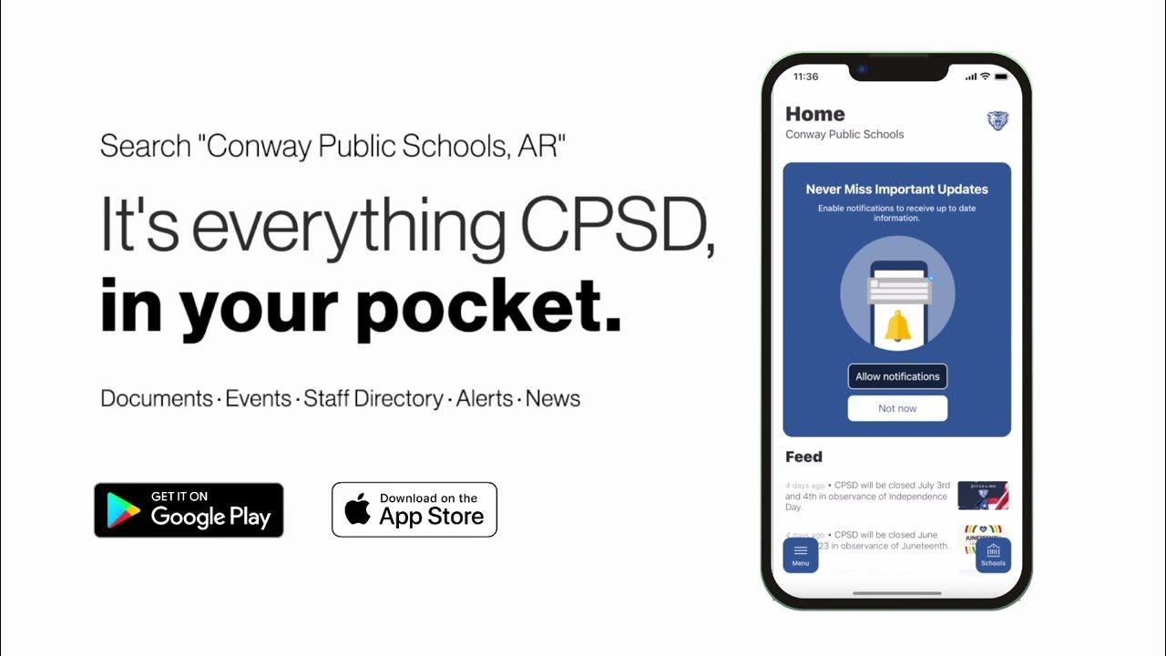 Conway Public School District NEW APP - YouTube