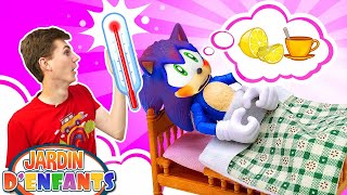 Sonic et les autres sont tombés malades 🤒 Jeux avec jouets au Jardin d’Enfants.