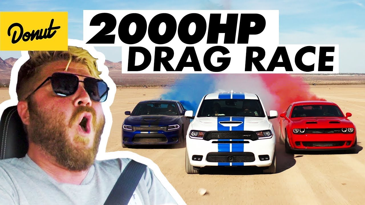 durango srt review 2000 Horsepower Drag Race in the Desert | Donut Media