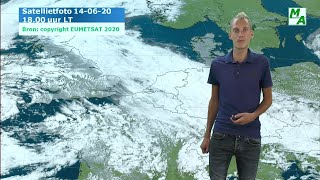 Warm met regionaal stevige buien. Weerbericht van zondag 14 juni
