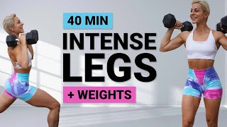 40 MIN STRONG LOWER BODY WORKOUT | Quad Focus | Toned Legs | Calves | At Home | + Weights | + Chair