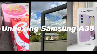 Unboxing Samsung galaxy A35 📱| a quick room tour, having ice cream 🍨