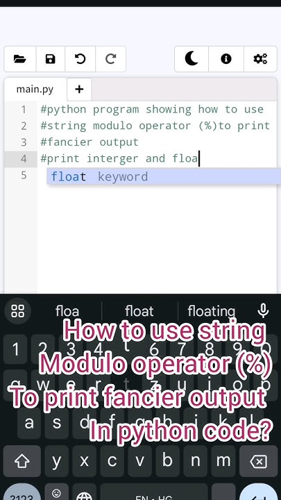 how to use string modulo operator (%)to print fancier output in python ...