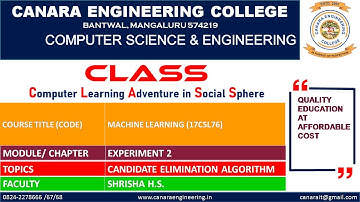 VTU ML LABORATORY 17CSL76  E2  L1 CANDIDATE ELIMINATION ALGORITHM