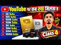 500 Subscribers पर क्या मिलता है? 1K पर क्या मिलेगा? 😱 YouTube Free Course | Class 4