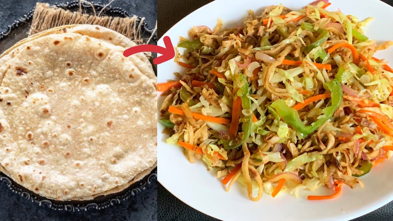 Leftover Bread Roti Leftover Roti Noodles Recipe | Roti Noodles | Veg Noodles | Chapathi ...