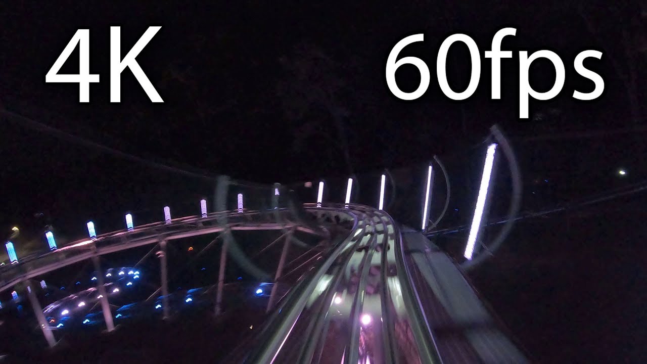 Rocky Top Mountain Coaster at night onride 4K POV 60fps YouTube