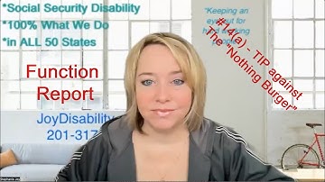 Social Security Disability Function Report Q#14a  -The TIP about Saying "Nothing"