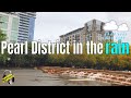 Walking in the Rain, Pearl District Portland OR 4K 2019 | Virtual Binaural Audio Tour | City