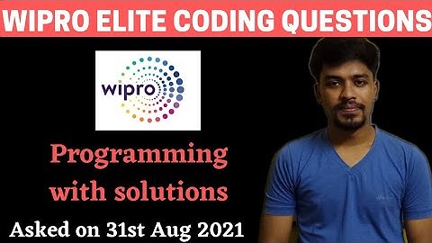 Wipro Elite Latest Programming Question with Solutions | NLTH 2021 | BiNaRiEs