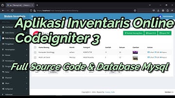 Aplikasi Inventaris Online | Source code inventaris CodeIgniter 3 | Download Sistem Inventaris| myql