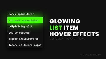 Amazing Glowing List Item Hover Effects | CSS Effects