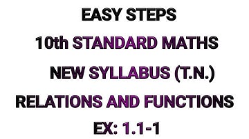 10th std maths New Syllabus T N 2020 Chapter 1 Relations and Functions Exercise 1.1 Question 1