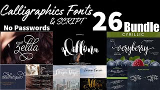 26 Calligraphy Fonts And Script Bundle Download |English| |Photoshop Tutorial|