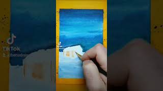 Carte De Vux N3 creation shorts tiktok tutorial cartedevoeux aquarelle santa noel draw