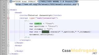 Tutorial Javascript - 42 - Unir y Cortar Cadenas