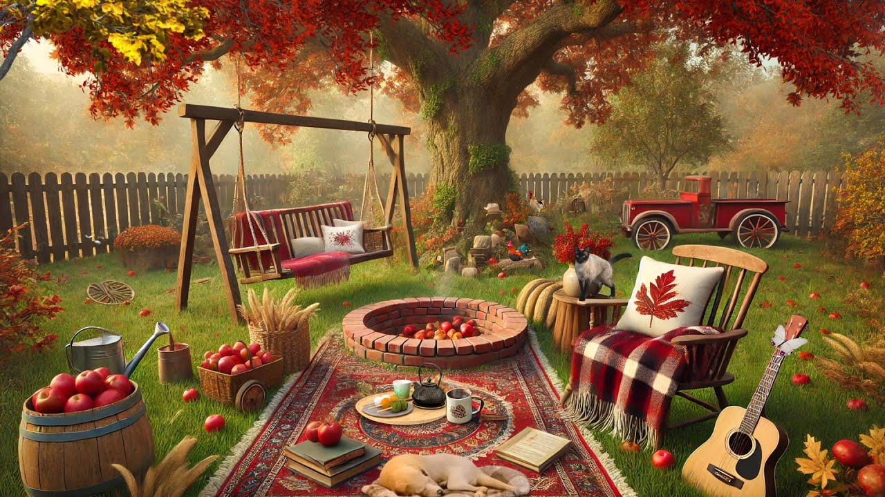 " The Fall Garden & Red Apple Tree " by Dreamy Ambience, Calm Fall Music, Peaceful Meditation Music