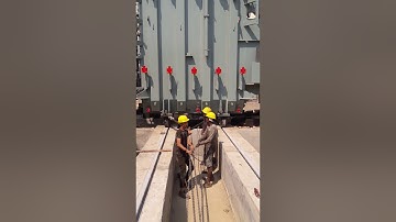 Unloading and fixing in position of 50 MVA Traction Transformer