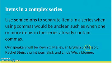 II.2 Colons, Semicolons, and Commas with Lists