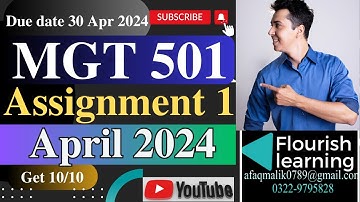 MGT501 Assignment 1 Solution 2024/MGT501 Assignment 1 2024/ MGT501 Assignment 1 Solution Spring 2024