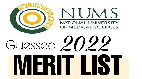 NUMS 2022 GUESSED MERIT LIST