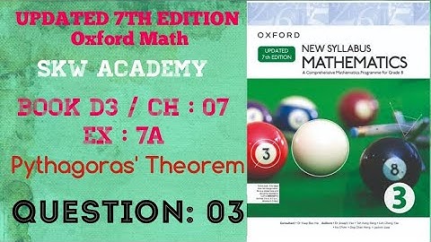 Q 3 || Exercise 7A | Oxford Math D3 | Updated edition Pythagoras Theorem #maths 