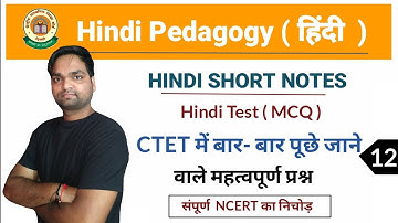 CTET - 2020 SPECIAL | Hindi Pedagogy MCQ ( Test ) | Class - 11 | DK Gupta