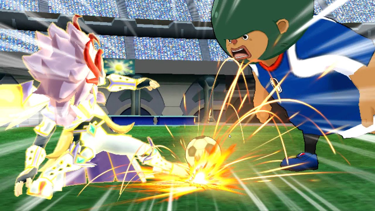 Inazuma Eleven Go Strikers 2013 :Spark Edge Dribble(Keshin Armed) and Tenchi Raimei (Mixi Max Form)