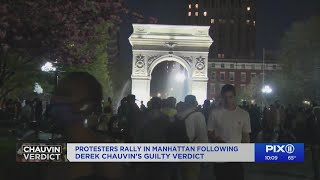 Protesters rally in Manhattan after Chauvin verdict