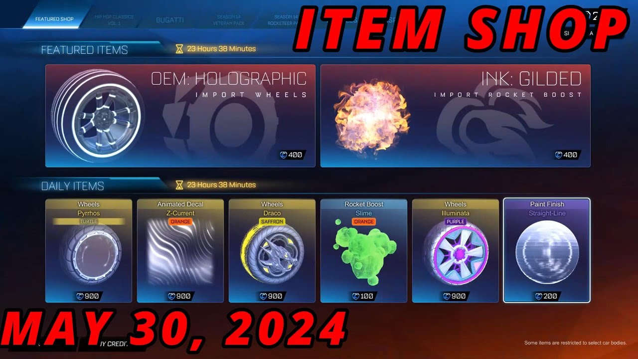 May 30 Rocket League Item Shop: SAFFRON DRACO WHEELS!