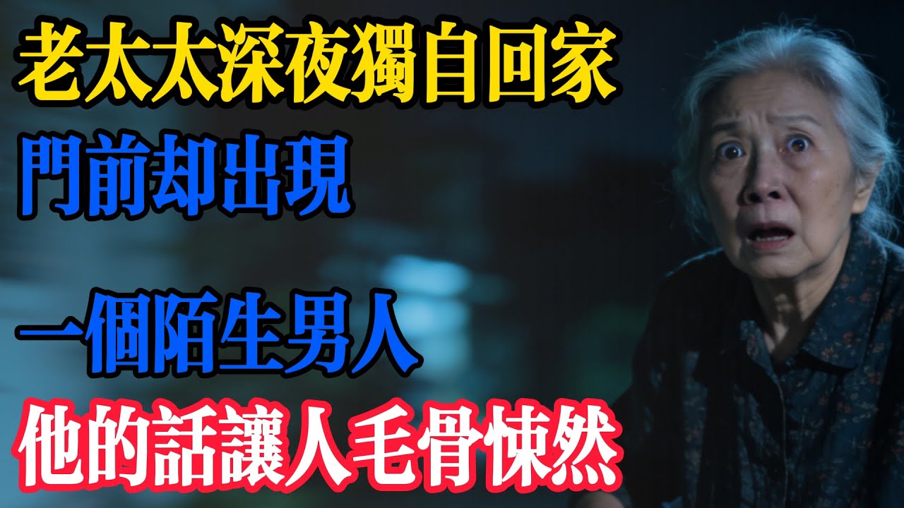 老太太深夜獨自回家，門前卻出現一個陌生男人，他的話讓人毛骨悚然