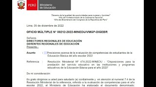 OFICIO MÚLTIPLE N° 00212-2022-MINEDU/VMGP-DIGEBR