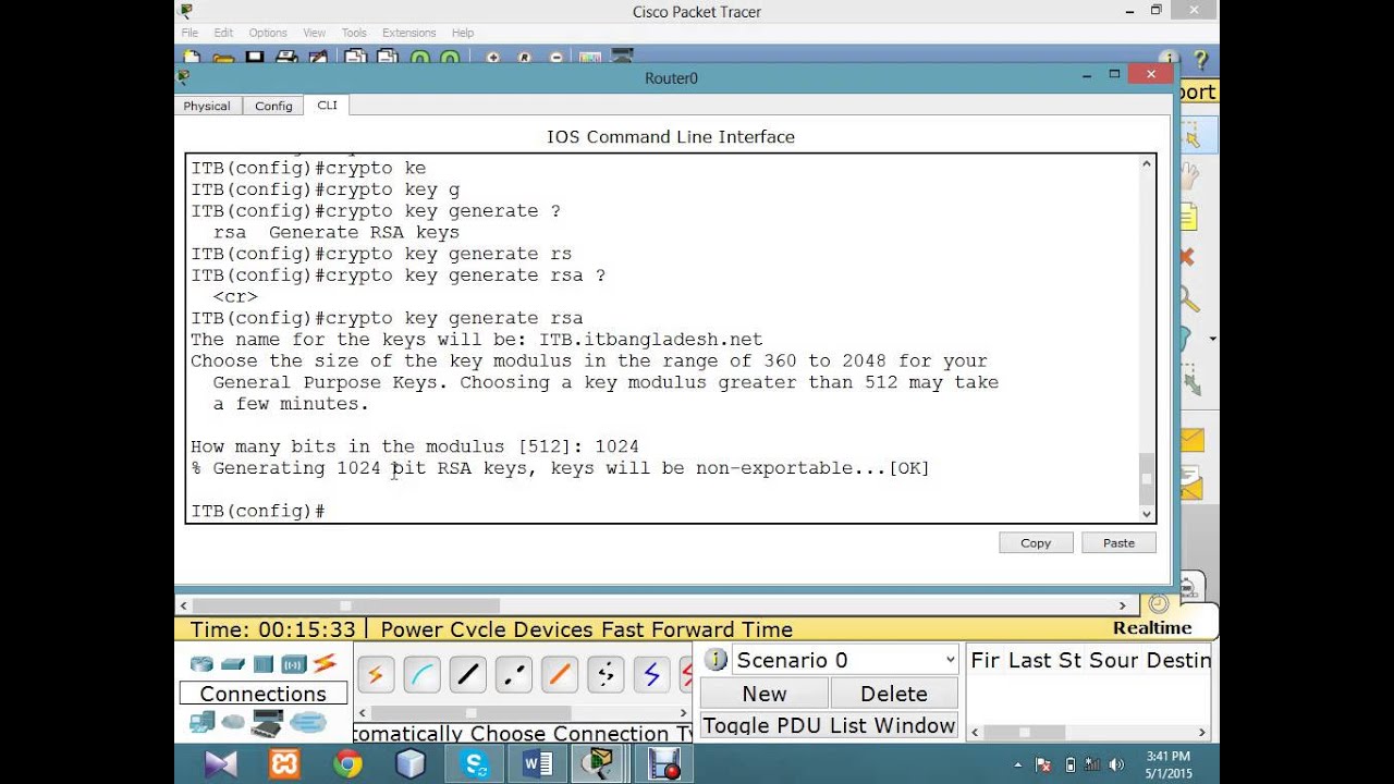 SSH Configuration on CISCO router