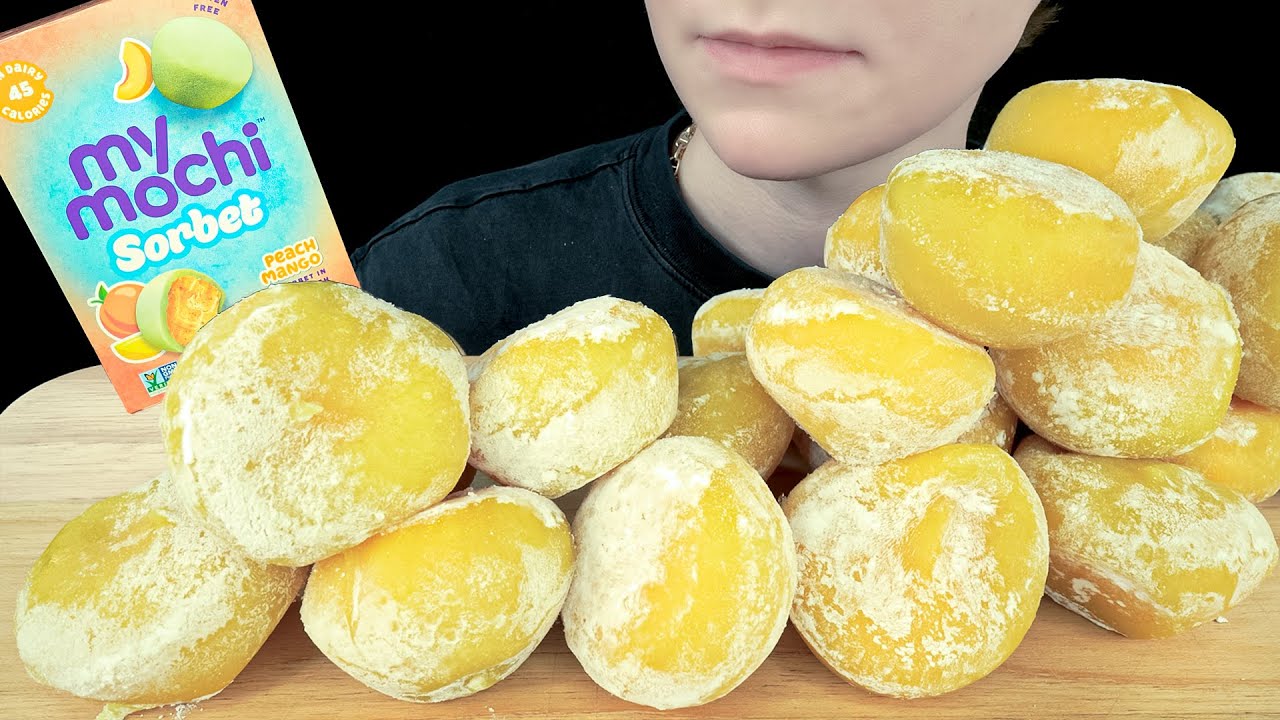 ASMR PEACH MANGO MOCHI SORBET DESSERT MUKBANG | VNM ASMR 먹방