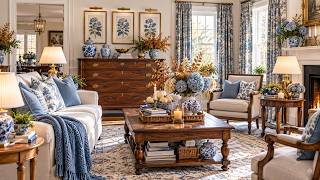 🍂 Soft Blue French Country Autumn Decor: Elegant Ivory & Taupe Cottage Ideas 🕊️ screenshot 2