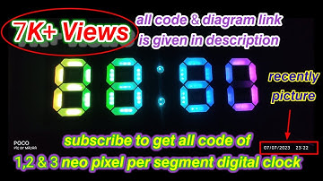 Digital clock using neo pixel,RTC DS3231 & Arduino Nano. #digitalclock #neopixelclock #DS3231 #clock