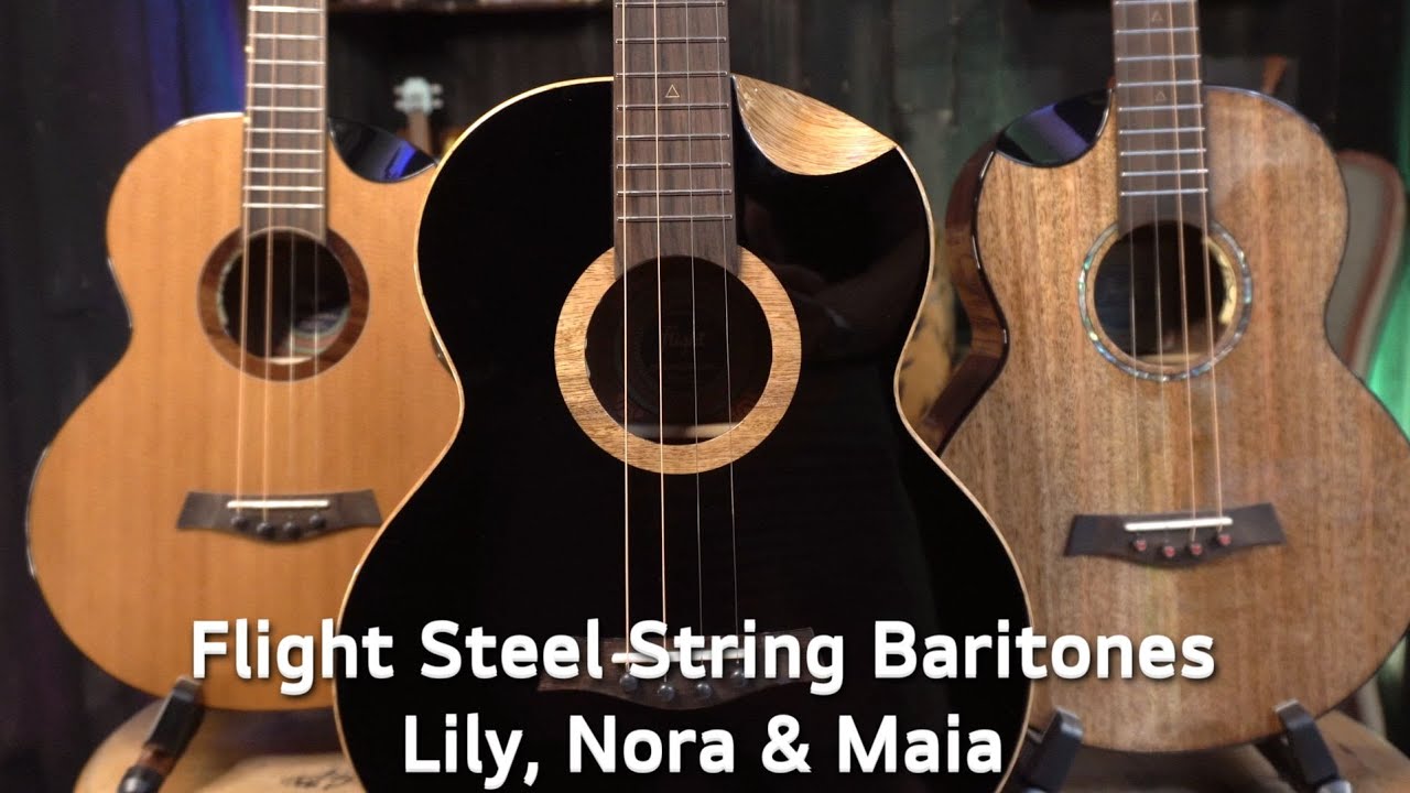 Flight Maia, Lily and Nora - Superb Steel Strung Baritone Ukuleles