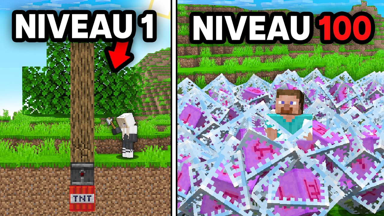 J'ai Testé des PIÈGES du Niveau 1 à 100 sur Minecraft.. !