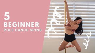 5 BEGINNER POLE DANCE MOVES | Easy step by step pole dancing tutorial for beginners