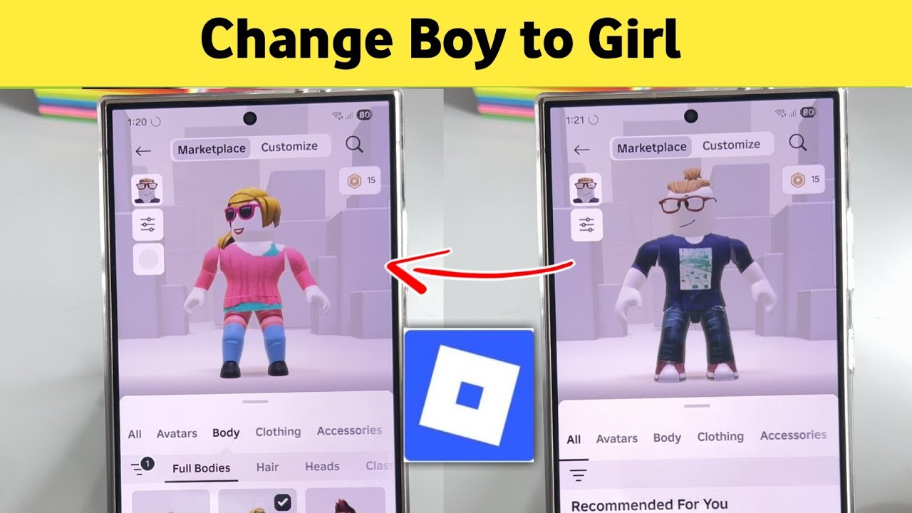 How To Change Avatar Boy To Girl In Roblox Change From Boy To Girl 