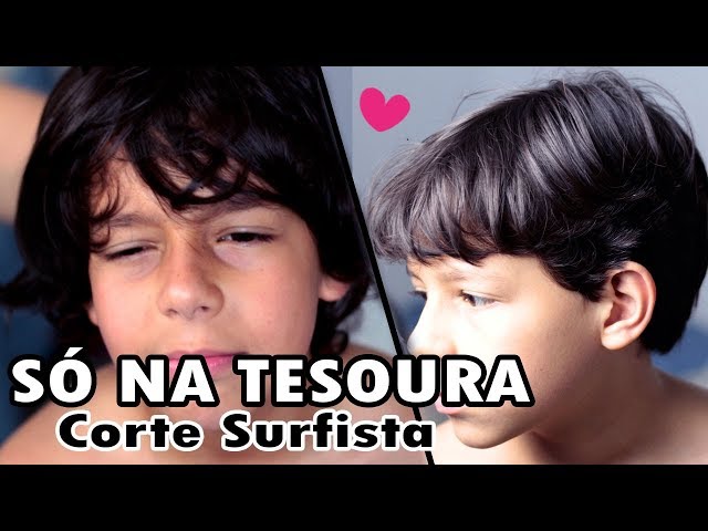 COMO FAZER CORTE SURFISTA/ TÉCNICA MAIS FÁCIL DO . CORTE NA TESOURA.  