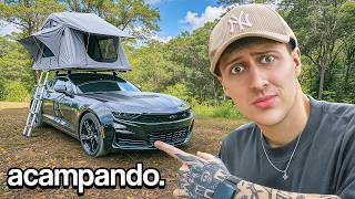 Probé Acampar en mi Camaro por 24 horas
