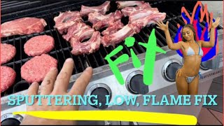 Any barbecue grill sputtering low flame easy fix instructions how to reset the regulator, propane￼￼