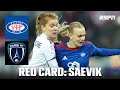 RED!: Vâlerenga’s Karina Sævik sees red after elbow to Hocine 🤯 | UEFA Women's Champions League